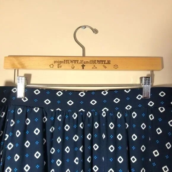 TERRA & SKY WOMEN'S NAVY/WHITE 2 SIDE SLIT MAXI SKIRT W/POCKETS 0X (14W)-EUC - Picture 8 of 9